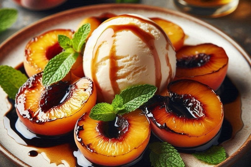 Honey Balsamic Roasted Peaches